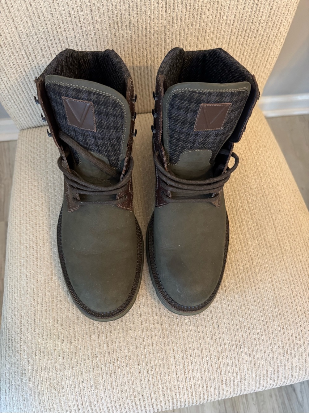 Louis Vuitton Men’s Groundbreaking Ankle Boots — Olive Green & Brown - Picture 3 of 12